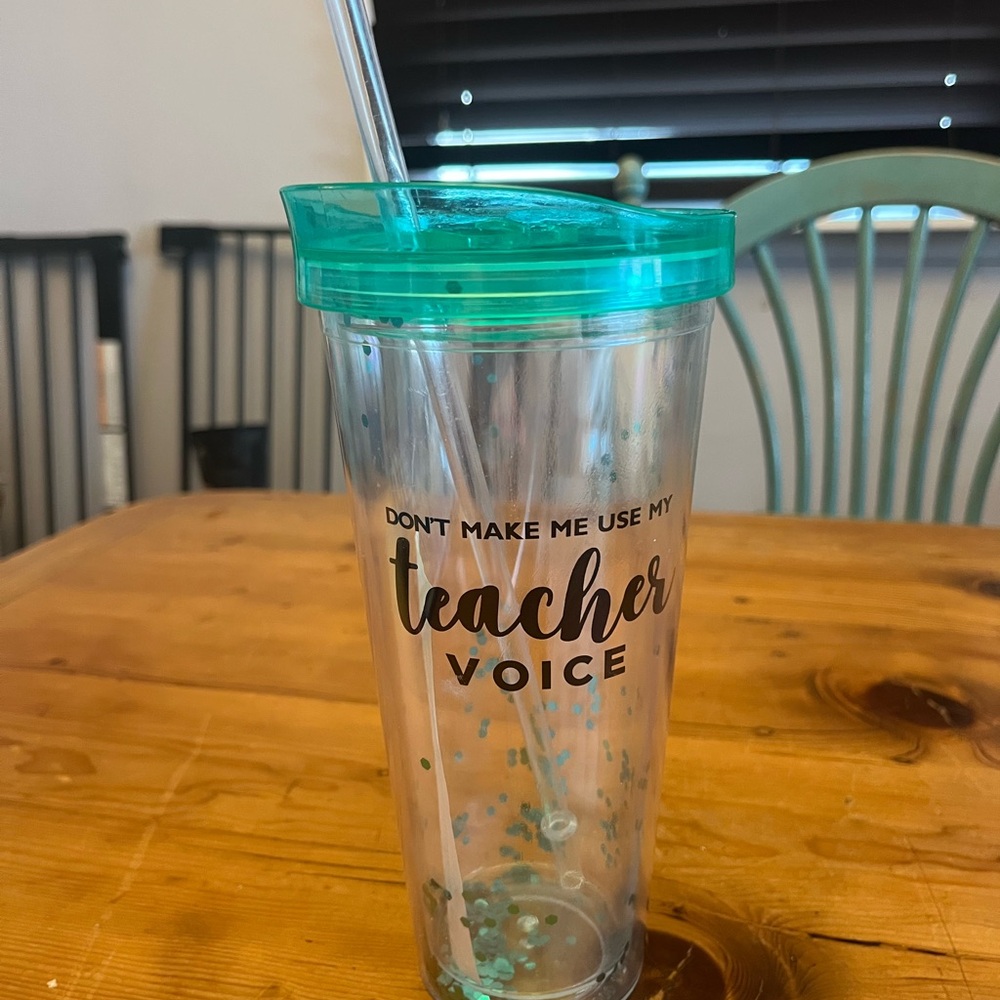 Teacher Voice Tumbler with Straw